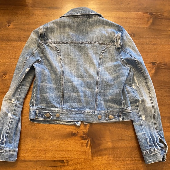 Forever 21 Distressed Jean Jacket, Size L - Picture 9 of 9